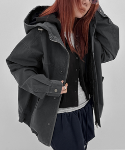 フードミリタリージャケット CHARCOAL