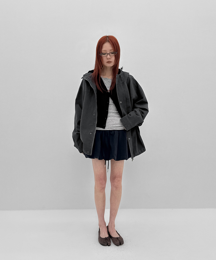 フードミリタリージャケット CHARCOAL