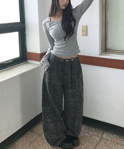 レオパードワイドパンツ LEOPARD