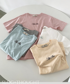 レタリングプリント半袖Tシャツ(5color)