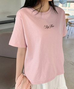 レタリングプリント半袖Tシャツ(5color) SOFT PINK