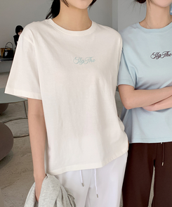 レタリングプリント半袖Tシャツ(5color) IVORY
