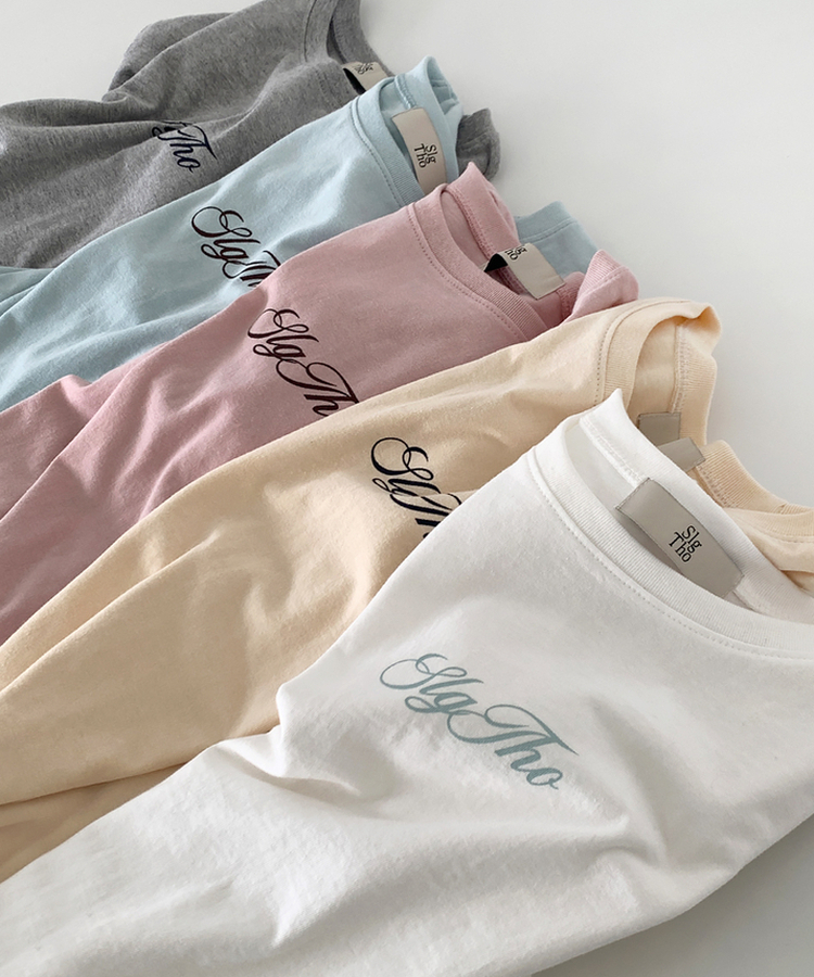 レタリングプリント半袖Tシャツ(5color)