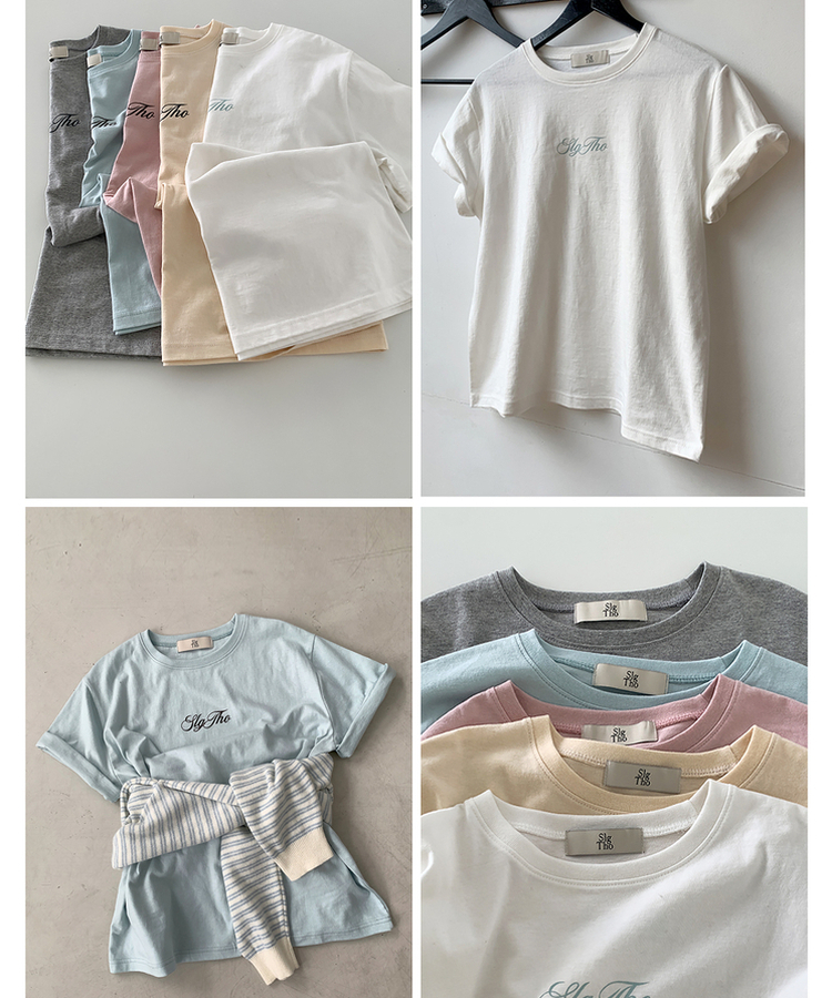 レタリングプリント半袖Tシャツ(5color)