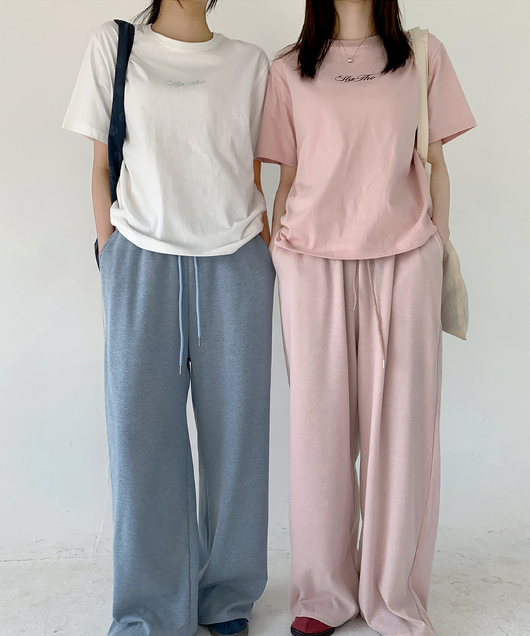 レタリングプリント半袖Tシャツ(5color) SOFT PINK