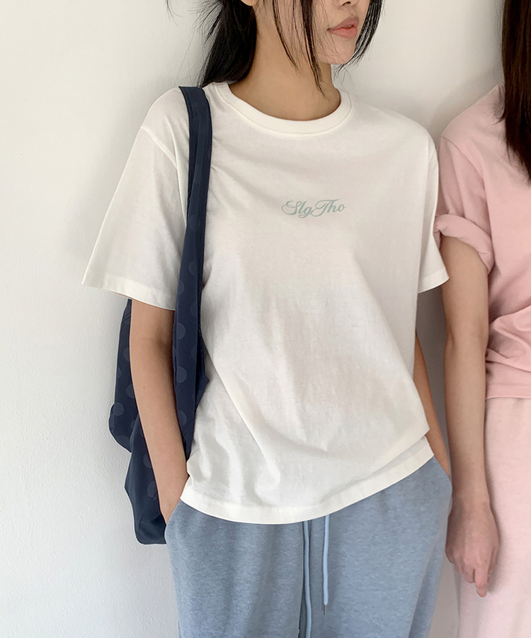 レタリングプリント半袖Tシャツ(5color) IVORY