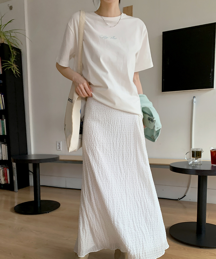 レタリングプリント半袖Tシャツ(5color) IVORY