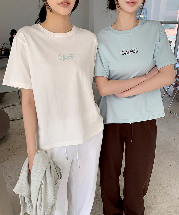 レタリングプリント半袖Tシャツ(5color) IVORY