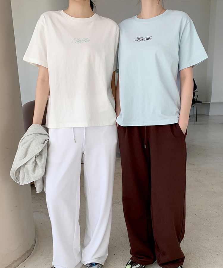 レタリングプリント半袖Tシャツ(5color) SKYBLUE