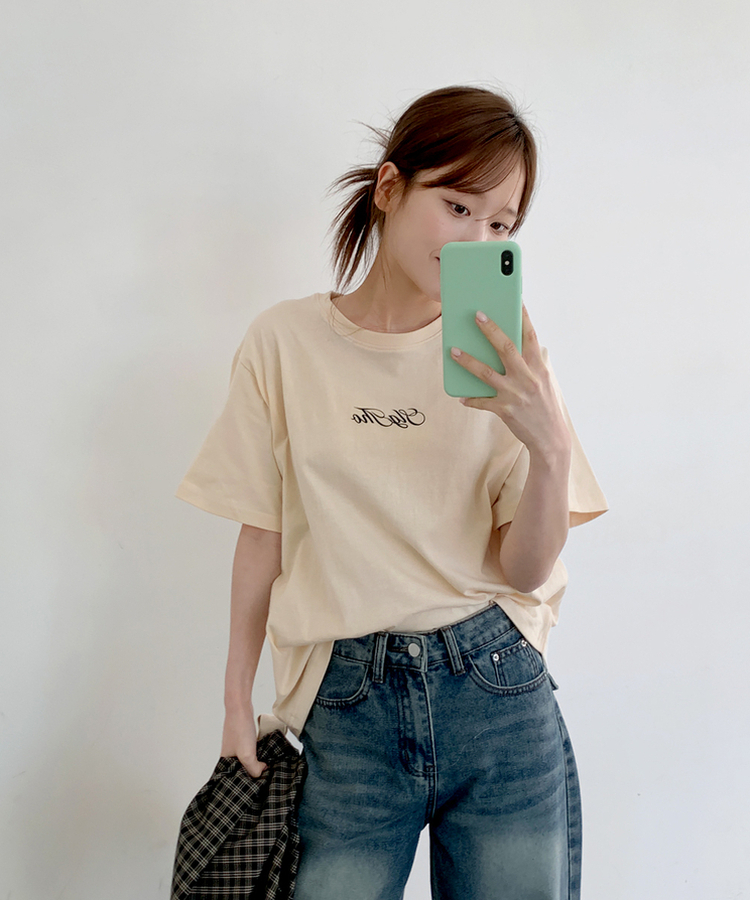 レタリングプリント半袖Tシャツ(5color) SOFT YELLOW