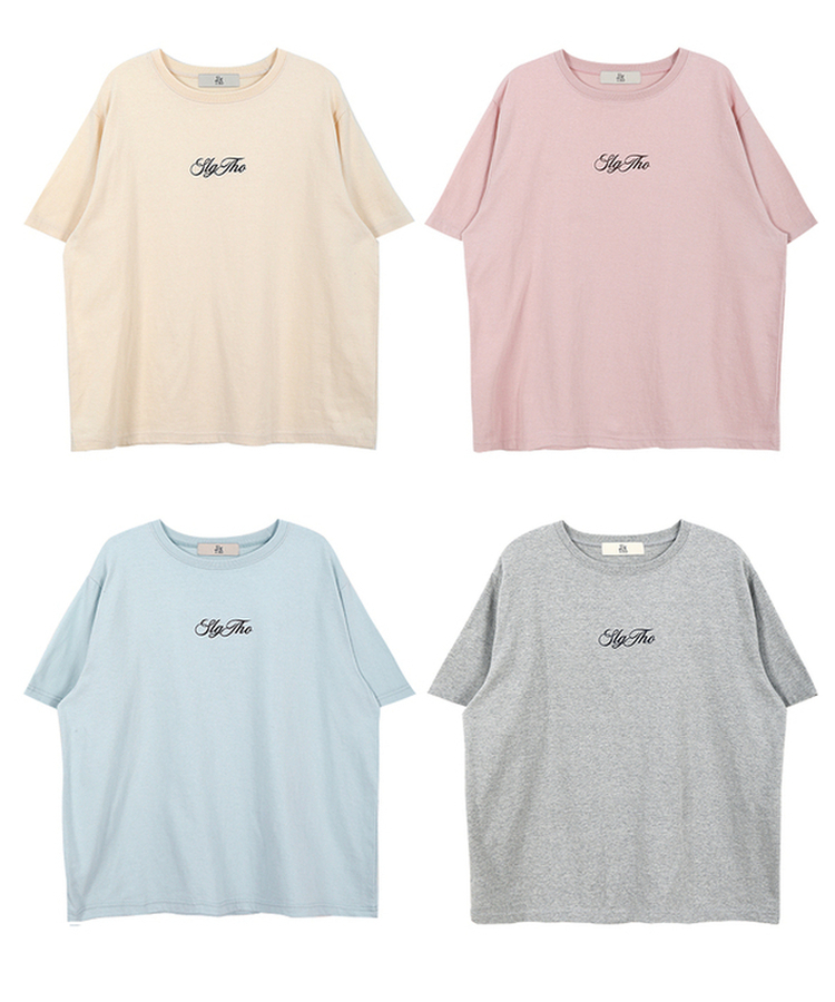 レタリングプリント半袖Tシャツ(5color)