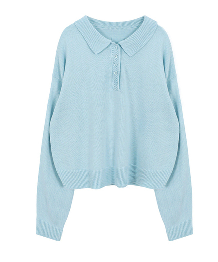 ボタンカラフルオーバーニット