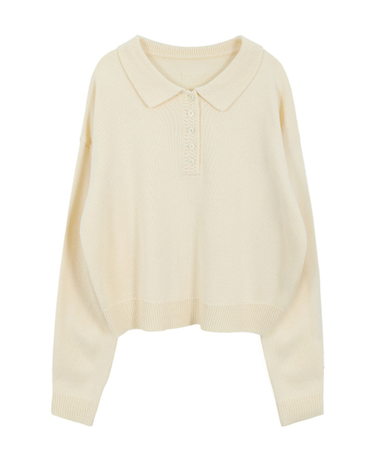 ボタンカラフルオーバーニット