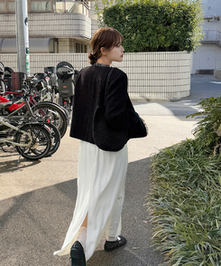 フレアロングスカート IVORY