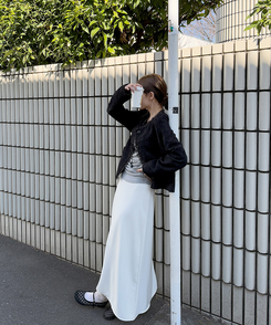 フレアロングスカート IVORY