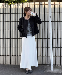 フレアロングスカート IVORY