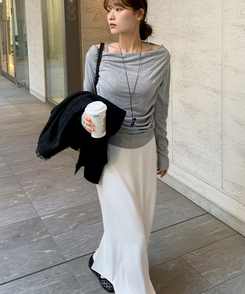 フレアロングスカート IVORY