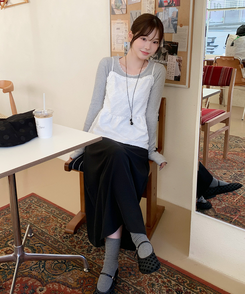 フレアロングスカート BLACK