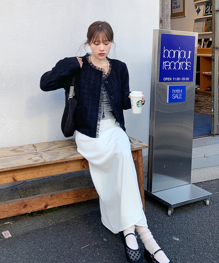 フレアロングスカート IVORY