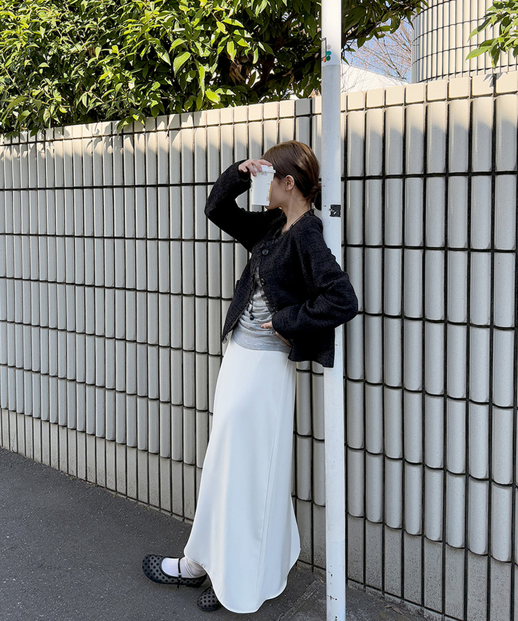 フレアロングスカート IVORY