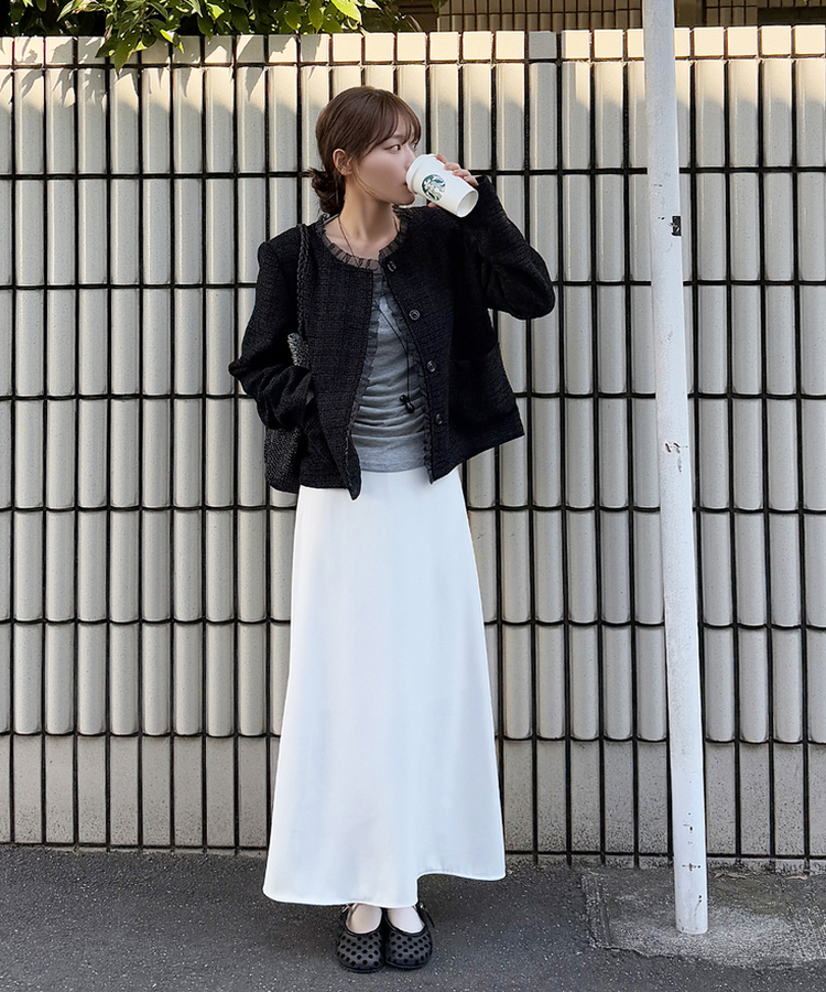 フレアロングスカート IVORY