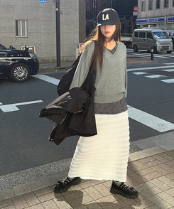 レースロングスカート IVORY