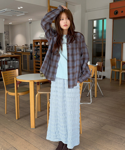 レースロングスカート SKYBLUE