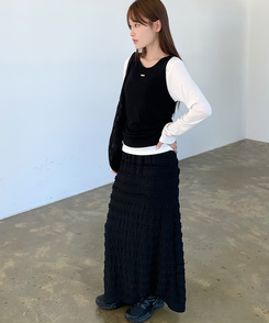 レースロングスカート BLACK