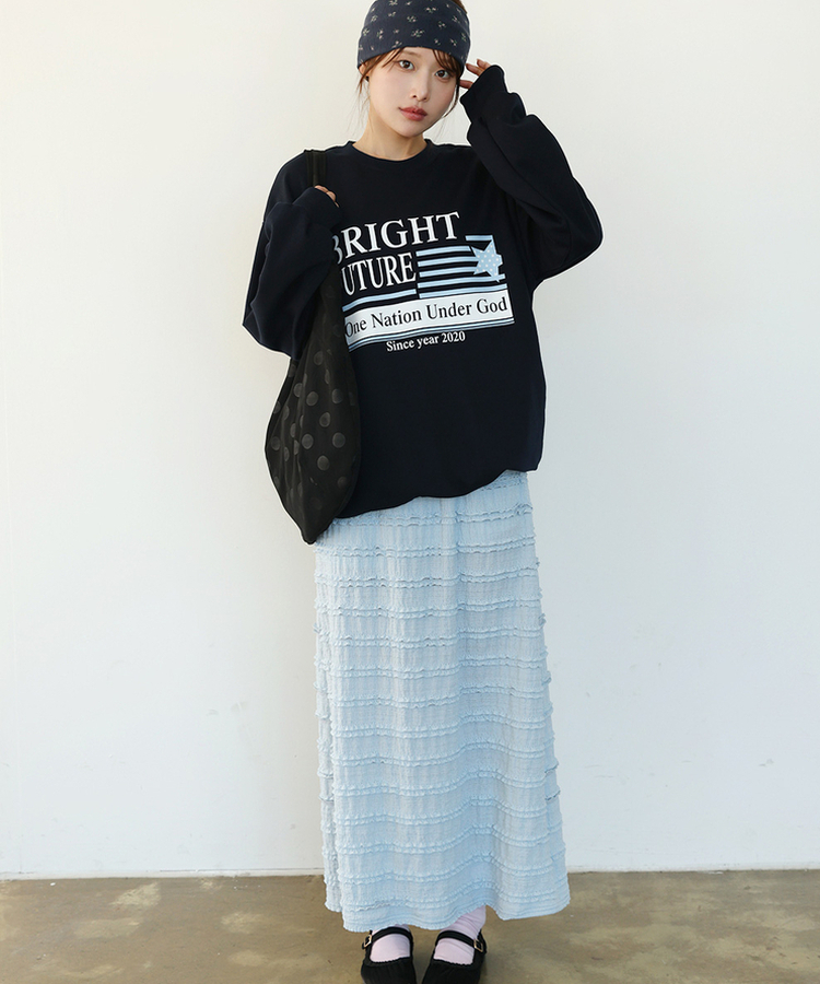 レースロングスカート SKYBLUE