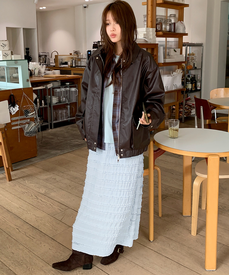 レースロングスカート SKYBLUE