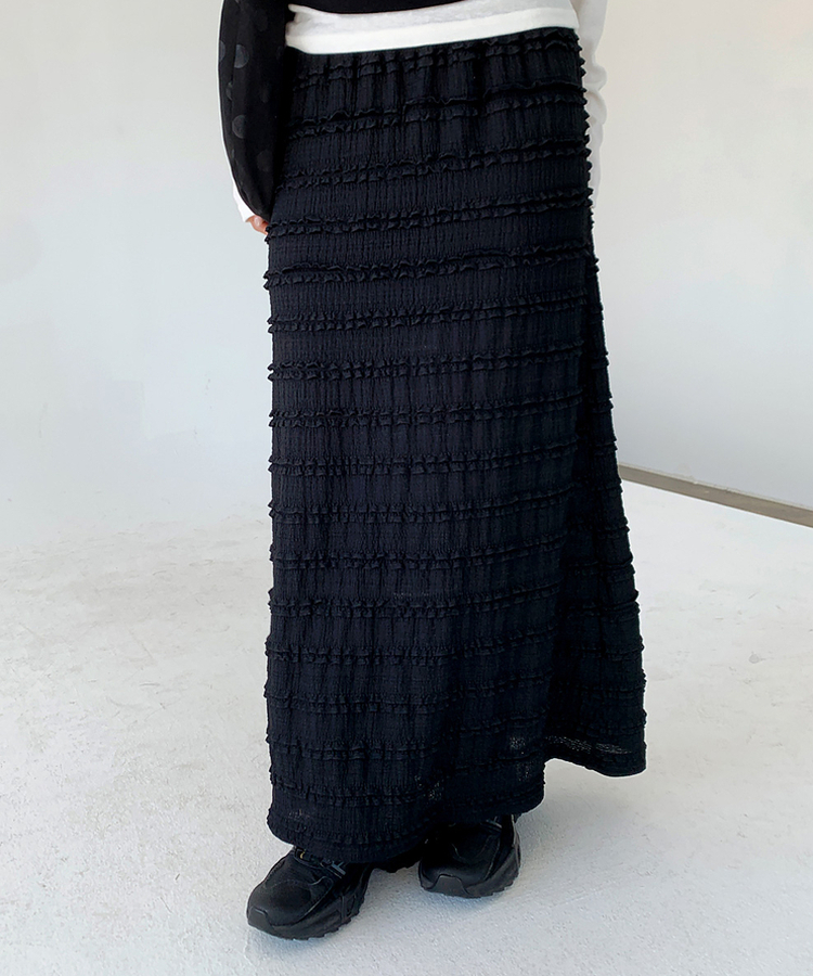 レースロングスカート BLACK