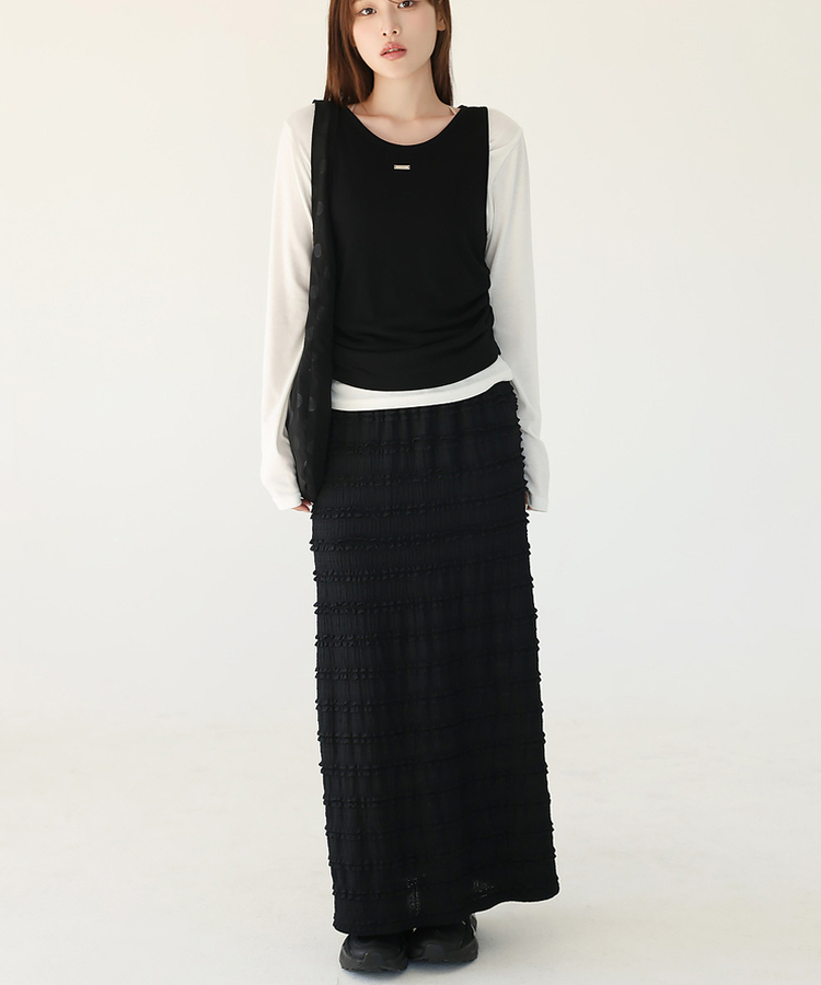 レースロングスカート BLACK