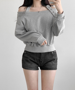 ホルターバックルオフトレーナー MELANGE