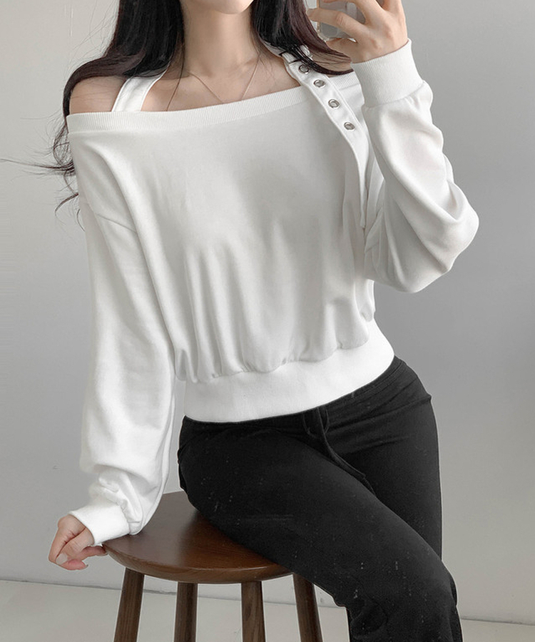 ホルターバックルオフトレーナー IVORY