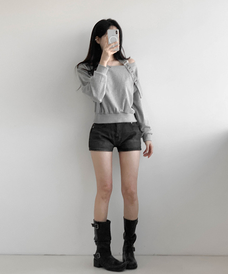 ホルターバックルオフトレーナー MELANGE