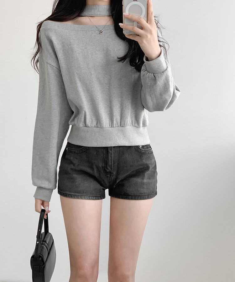 ホルターバックルオフトレーナー MELANGE