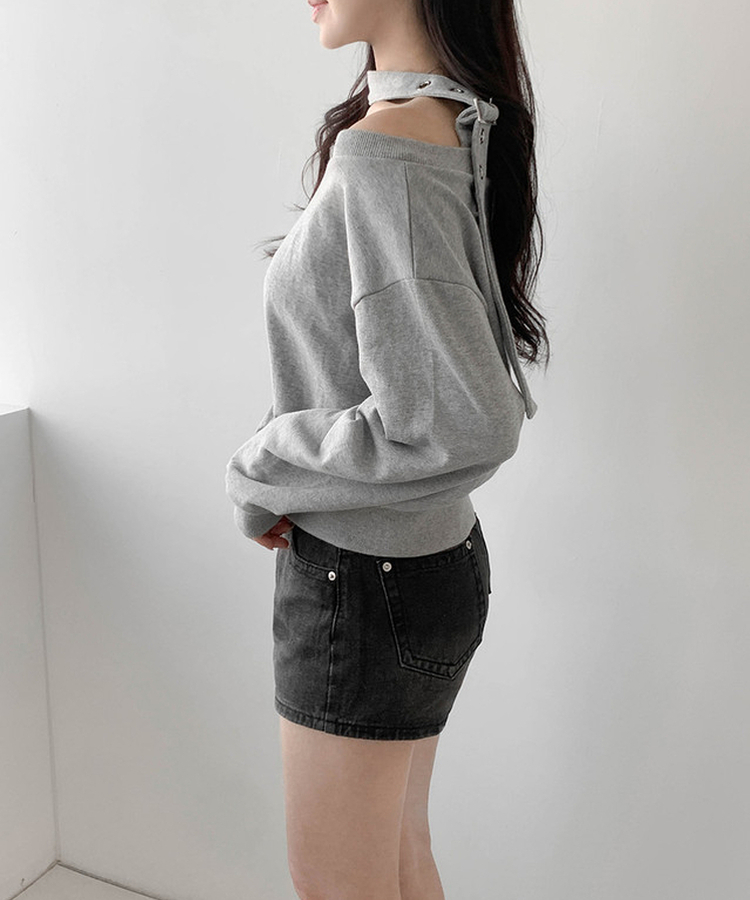 ホルターバックルオフトレーナー MELANGE