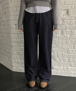 ノンフェードワイドデニムパンツ DENIM