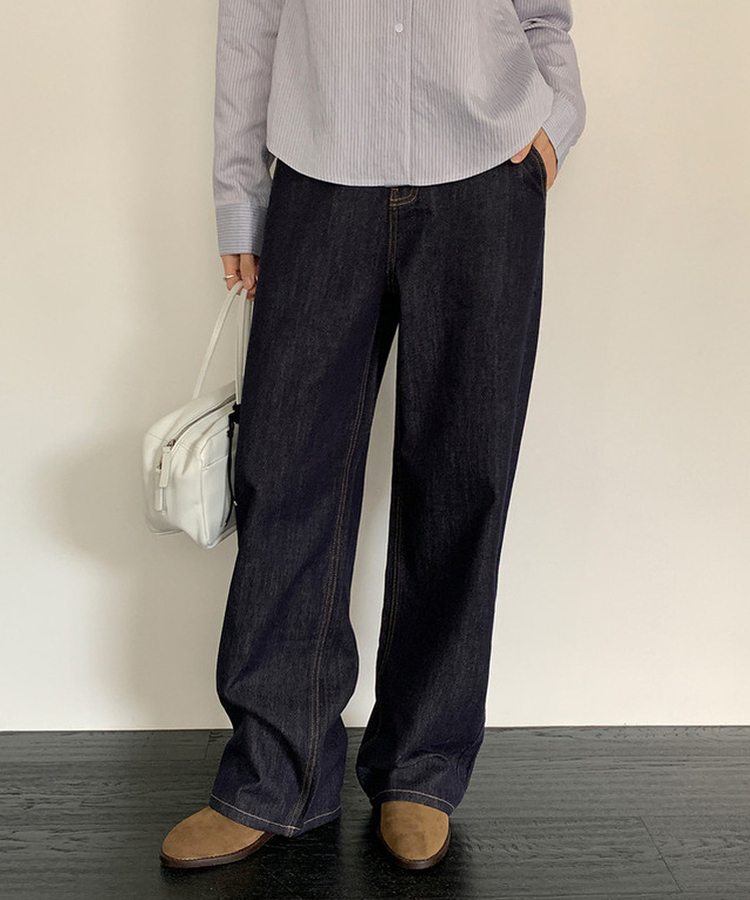 ノンフェードワイドデニムパンツ DENIM