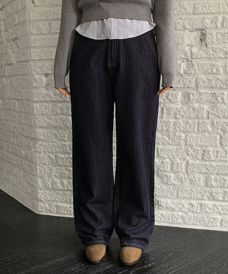 ノンフェードワイドデニムパンツ DENIM