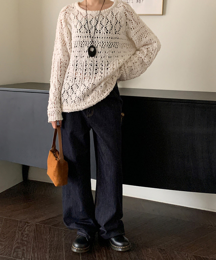 ノンフェードワイドデニムパンツ DENIM