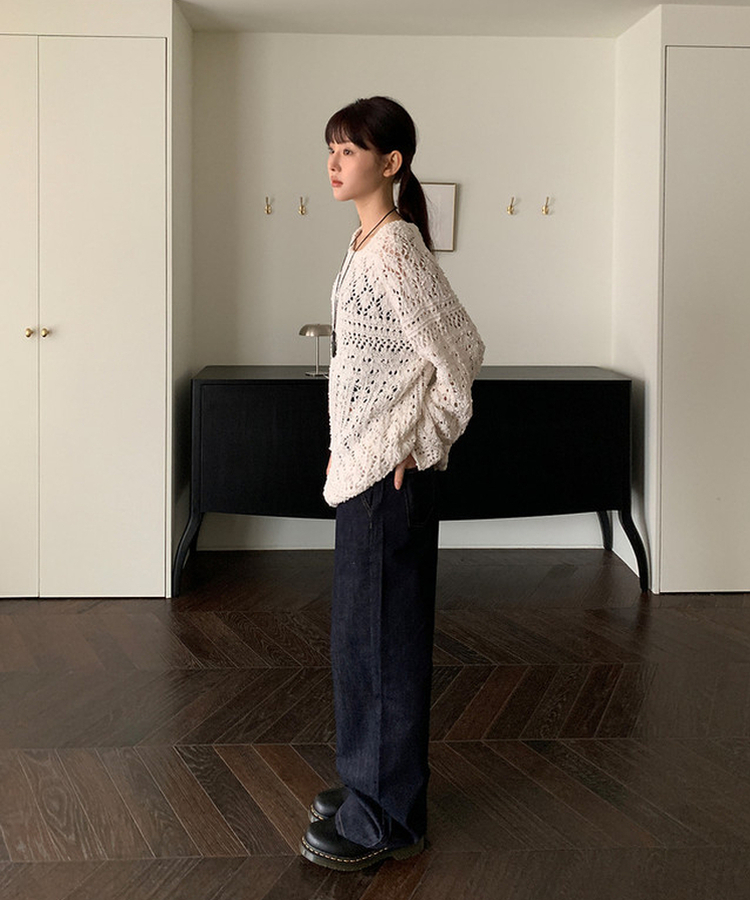 ノンフェードワイドデニムパンツ DENIM