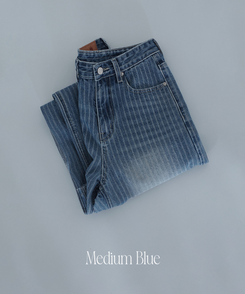 ストライプワイドデニムパンツ