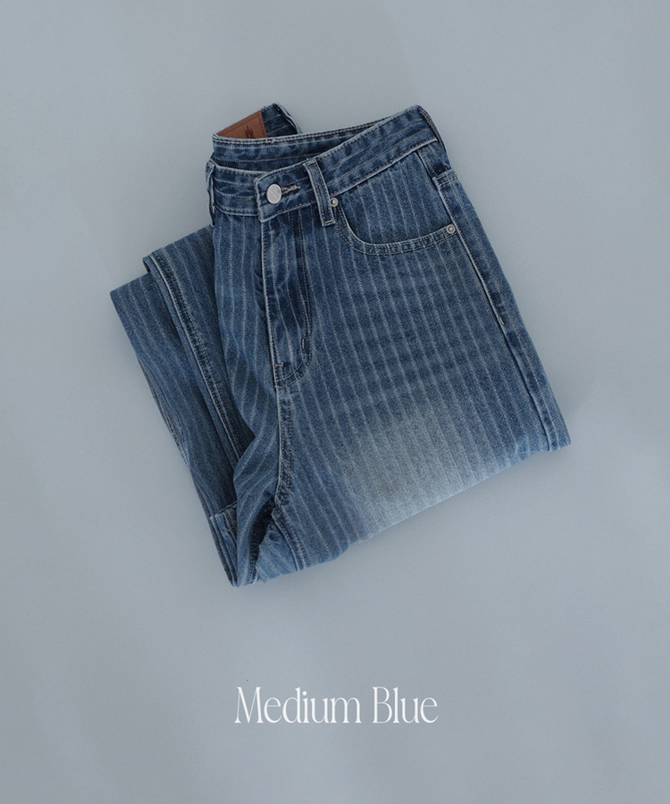 ストライプワイドデニムパンツ