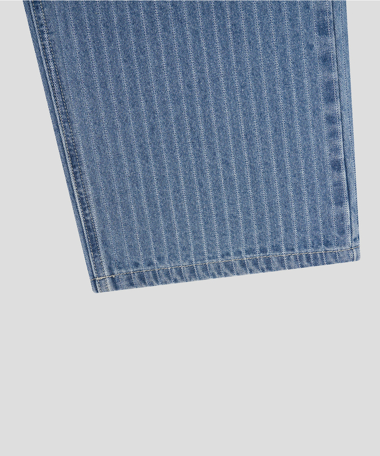 ストライプワイドデニムパンツ