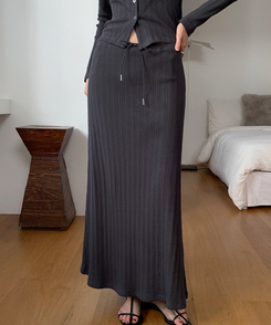 リブマキシスカート CHARCOAL