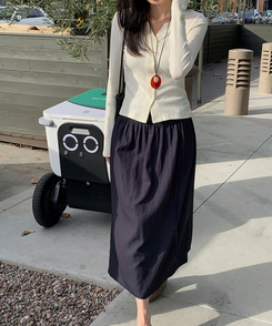 スリムリブカーディガン CREAM