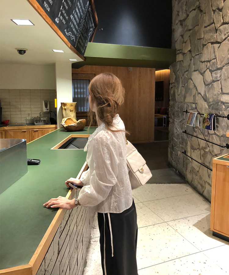 アンティークフリルブラウス WHITE