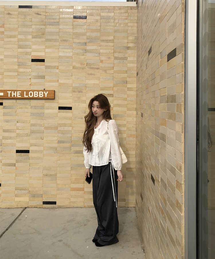 アンティークフリルブラウス WHITE