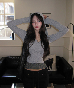 ゴージフードオフニット MELANGE GRAY